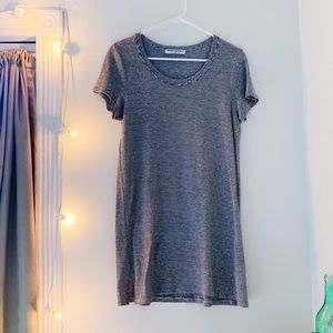 Project Social T black and white striped dress